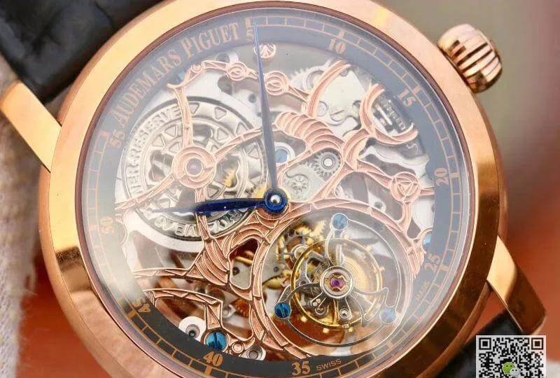 Audemars Piguet JULES 26357PT.ZZ.D028CR.01 1:1 Best Edition Replica Watch Swiss Tourbillon Black Leather Strap